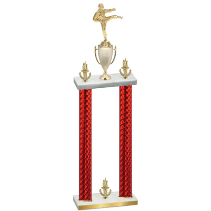 Double Red Carbon Fiber Victory Karate Trophy