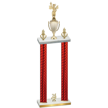 Double Red Carbon Fiber Year Academics Trophy