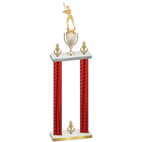 Double Red Carbon Fiber Victory Softball Trophy