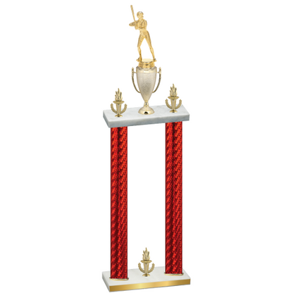 Double Red Carbon Fiber Victory Softball Trophy
