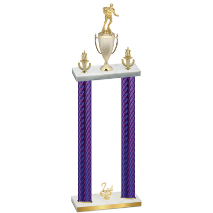Double Purple Carbon Fiber Second Place Rugby Trophy