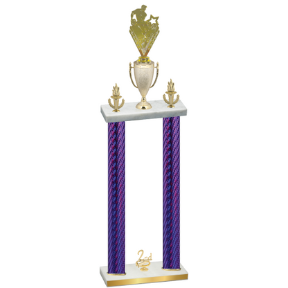 Double Purple Carbon Fiber Second Place Rugby Trophy