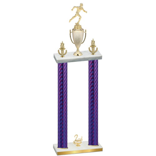 Double Purple Carbon Fiber Second Place Running Trophy