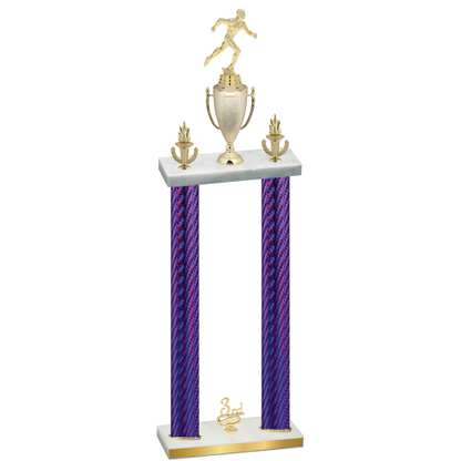 Double Purple Carbon Fiber Third Place Running Trophy