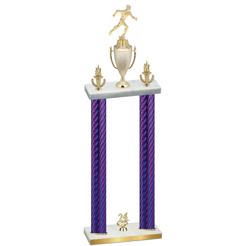 Double Purple Carbon Fiber Year Running Trophy