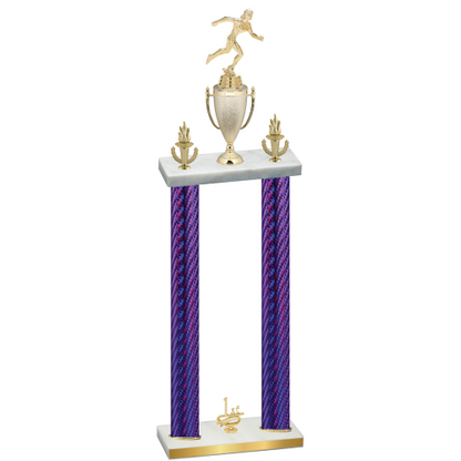 Double Purple Carbon Fiber First Place Running Trophy