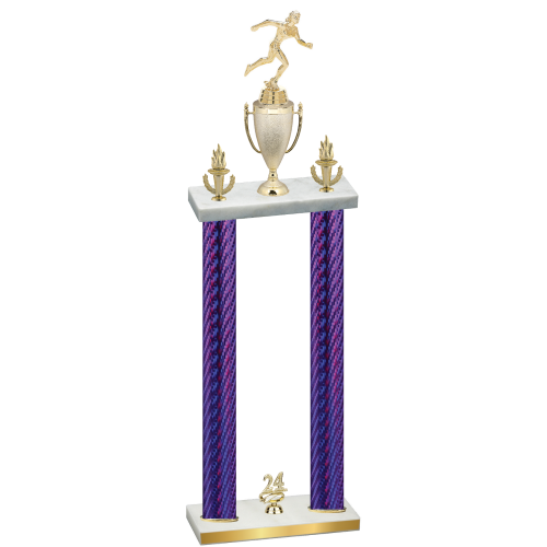 Double Purple Carbon Fiber Year Running Trophy