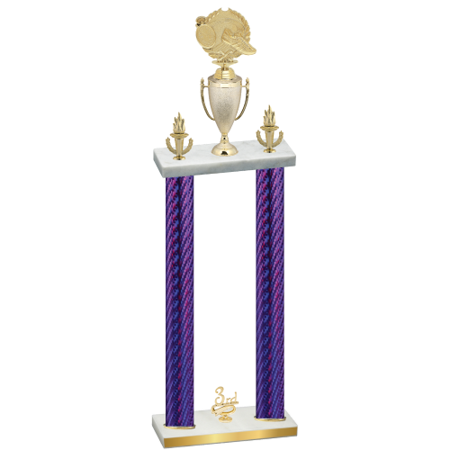 Double Purple Carbon Fiber Third Place Running Trophy