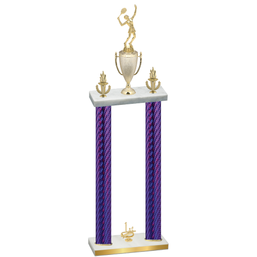Double Purple Carbon Fiber First Place Tennis Trophy