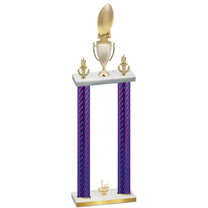 Double Purple Carbon Fiber First Place Football Trophy