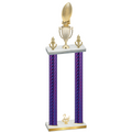 Double Purple Carbon Fiber Second Place Football Trophy