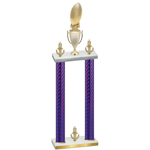 Double Purple Carbon Fiber Victory Football Trophy