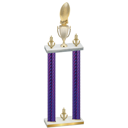 Double Purple Carbon Fiber Victory Football Trophy