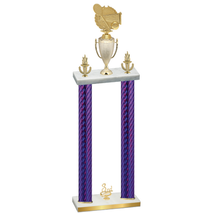 Double Purple Carbon Fiber Third Place Tennis Trophy