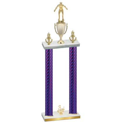 Double Purple Carbon Fiber Third Place Wrestling Trophy
