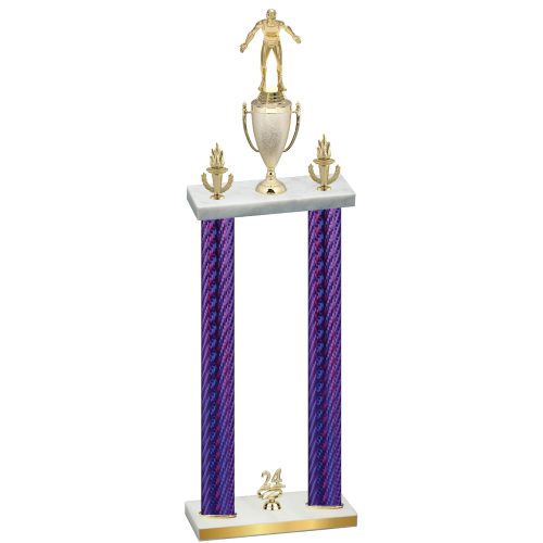 Double Purple Carbon Fiber Year Wrestling Trophy