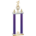 Double Purple Carbon Fiber Fourth Place Bowling Trophy