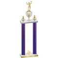 Double Purple Carbon Fiber Fourth Place Volleyball Trophy