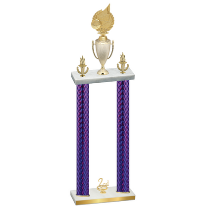 Double Purple Carbon Fiber Second Place Volleyball Trophy