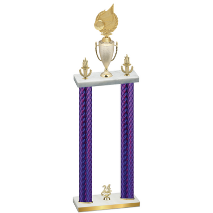 Double Purple Carbon Fiber Year Volleyball Trophy