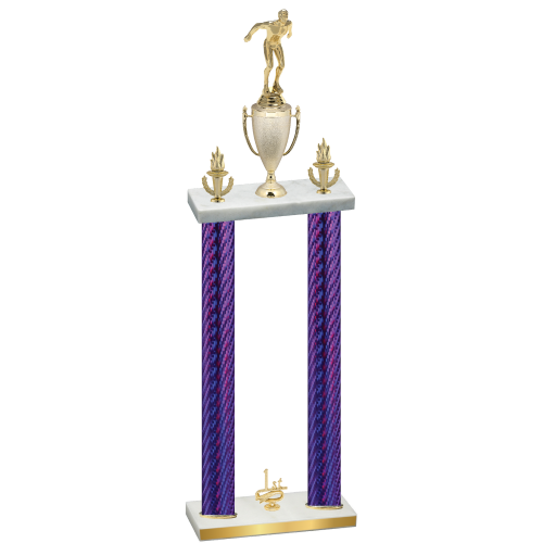 Double Purple Carbon Fiber First Place Swimming Trophy