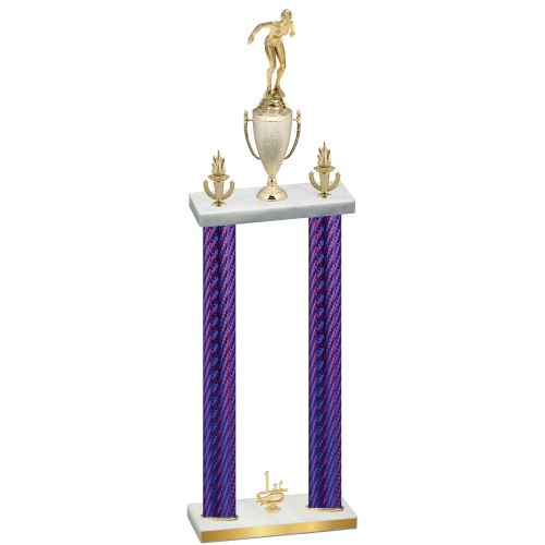 Double Purple Carbon Fiber First Place Tennis Trophy