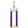 Double Purple Carbon Fiber Fourth Place Tennis Trophy