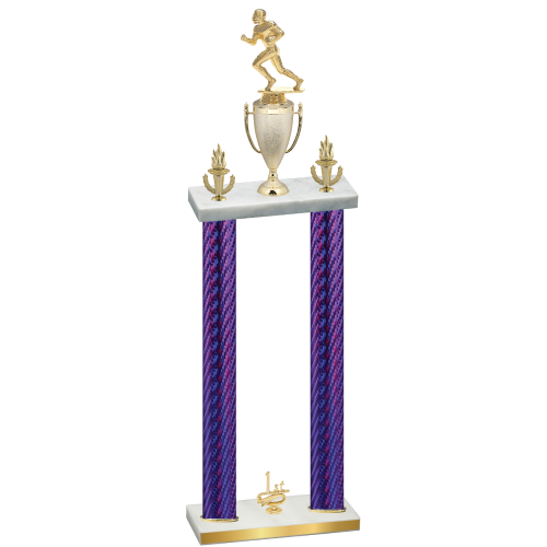 Double Purple Carbon Fiber First Place Football Trophy