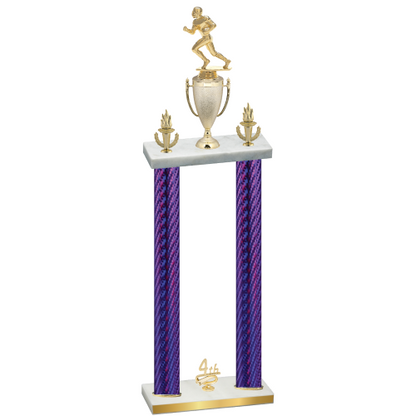 Double Purple Carbon Fiber Fourth Place Football Trophy