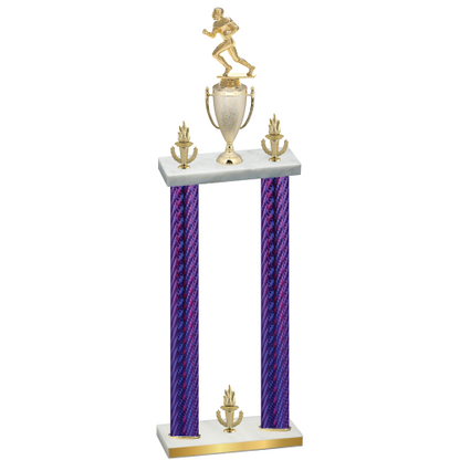 Double Purple Carbon Fiber Victory Football Trophy