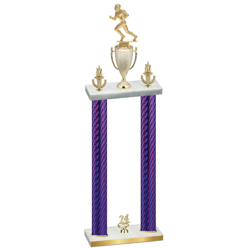Double Purple Carbon Fiber Year Football Trophy