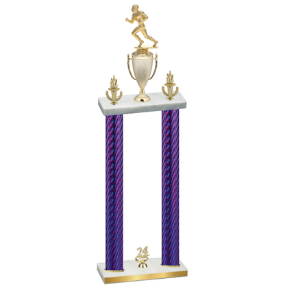 Double Purple Carbon Fiber Year Football Trophy