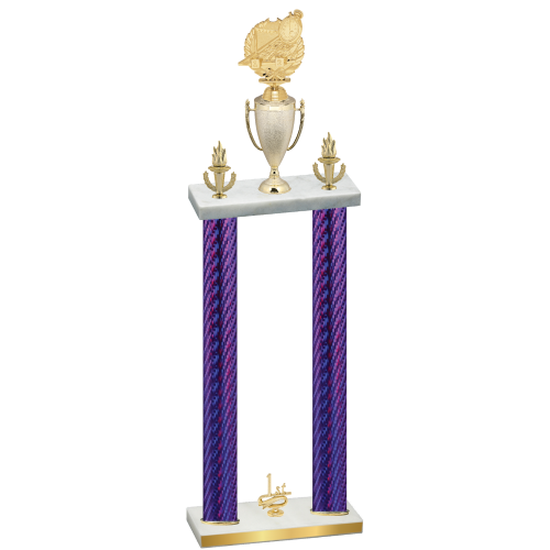 Double Purple Carbon Fiber First Place Swimming Trophy
