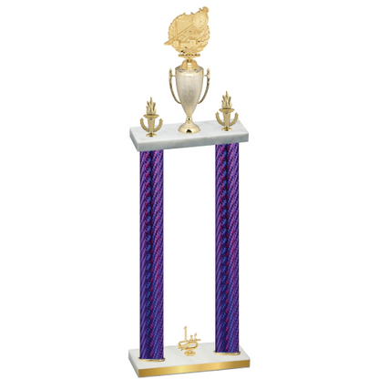 Double Purple Carbon Fiber First Place Swimming Trophy