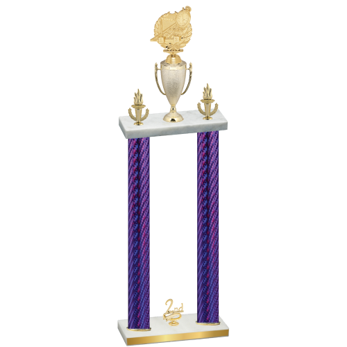 Double Purple Carbon Fiber Second Place Swimming Trophy