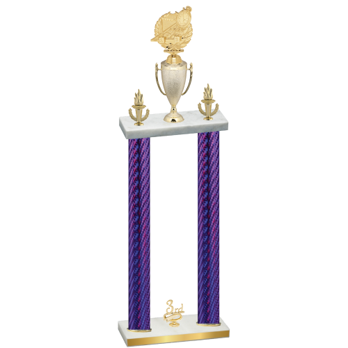 Double Purple Carbon Fiber Third Place Swimming Trophy