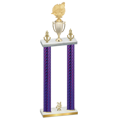 Double Purple Carbon Fiber Year Swimming Trophy
