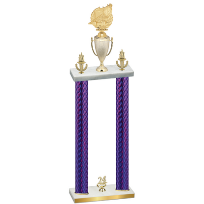Double Purple Carbon Fiber Year Swimming Trophy