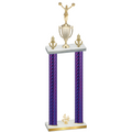 Double Purple Carbon Fiber Fourth Place Cheerleading Trophy