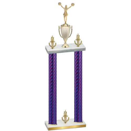 Double Purple Carbon Fiber Victory Cheerleading Trophy