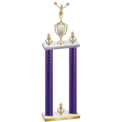 Double Purple Carbon Fiber Victory Cheerleading Trophy