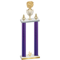 Double Purple Carbon Fiber Fourth Place Cheerleading Trophy