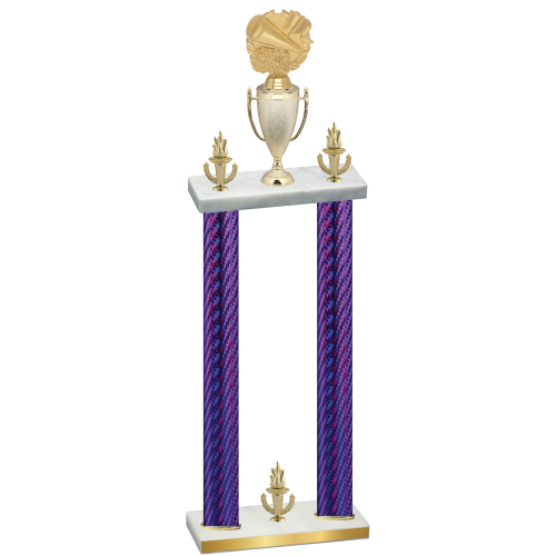 Double Purple Carbon Fiber Victory Cheerleading Trophy