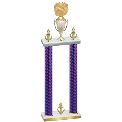 Double Purple Carbon Fiber Victory Cheerleading Trophy