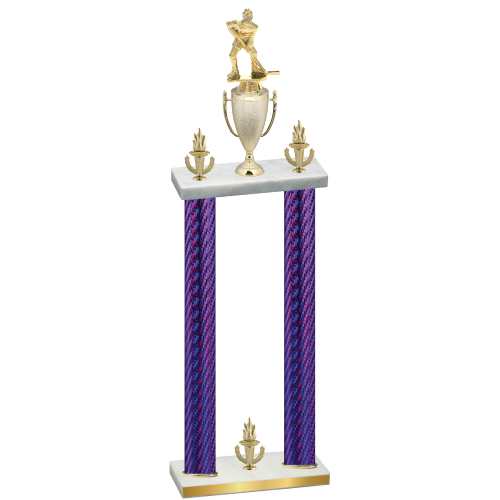 Double Purple Carbon Fiber Victory Hockey Trophy