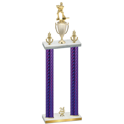 Double Purple Carbon Fiber Year Hockey Trophy