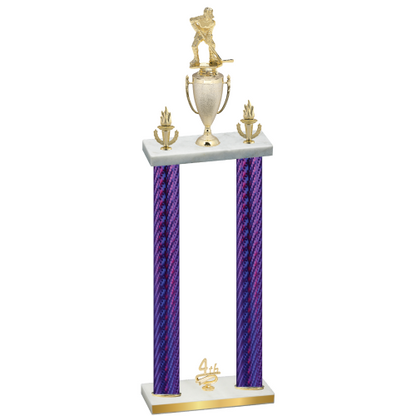 Double Purple Carbon Fiber Fourth Place Hockey Trophy