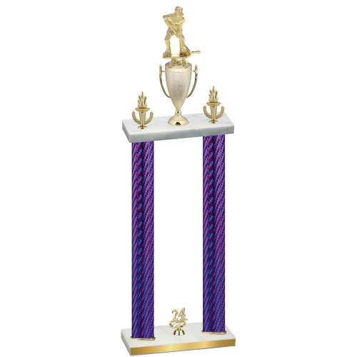 Double Purple Carbon Fiber Year Hockey Trophy