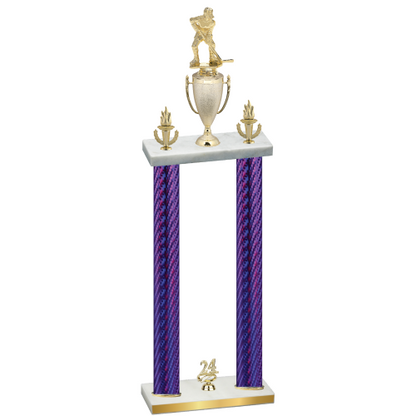 Double Purple Carbon Fiber Year Hockey Trophy