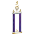 Double Purple Carbon Fiber Third Place Lacrosse Trophy